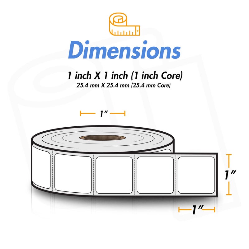 OfficeSmartLabels â€“ 1" x 1" Removable Square Direct Thermal Labels - Compatible with Rollo & Zebra Desktop Printers and More â€“ 1â€ Core; Perforated, Water & Oil Resistant [4 Rolls, 5520 Labels] - Image 4